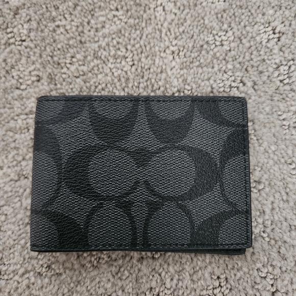 Coach Other - COACH Man Compact Billfold Wallet Card Holder In Signature Canvas